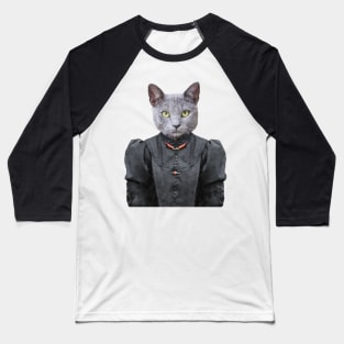 Victorian Goth Cat Baseball T-Shirt